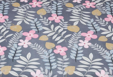Floral Print Double King Size Elastic Fitted Premium BedSheet with 2 Pillow Covers